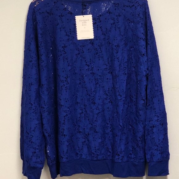 The Lace Pullover Cobalt - Picture 2 of 4